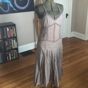 Taupe steampunk bodice medium dress